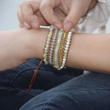New Beginnings Limestones Miyuki Wrap Bracelet-Your Soul Place